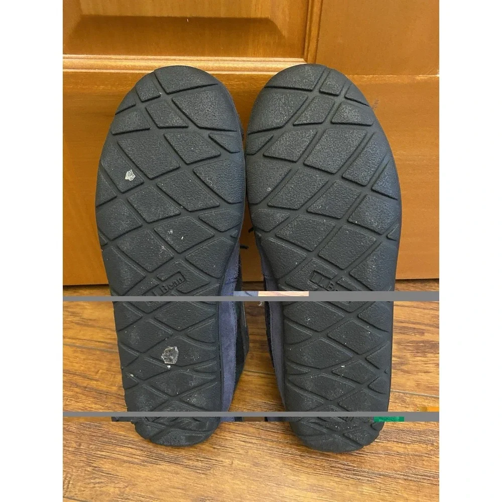 L.L.Bean Men's Wicked Good Plaid Flannel Moccasin Slippers Size 9 Blue Green